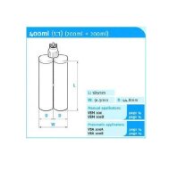 COX VBA 200 B 2K Klebstoff Druckluft Dosierpistole 400ml 1:1 Doppelkartusche