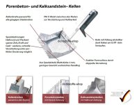 Kalksandstein Klebekelle 240mm Halbrundzahnung