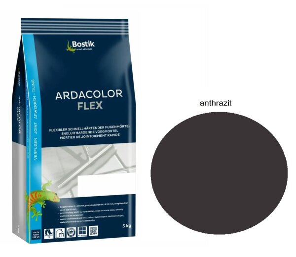 Bostik Ardacolor Flex Fuge Fliesen Fugenmörtel 5Kg anthrazit