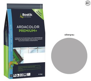 Bostik Ardacolor Premium Fuge plus Fliesen Naturstein Fugenmörtel 5Kg silbergrau