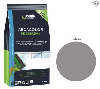 Bostik Ardacolor Premium Fuge plus Fliesen Naturstein Fugenmörtel 5Kg hellgrau