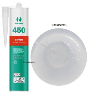 Ramsauer 450 Sanitär transparent 1K Silikon Dichtstoff 310ml Kartusche