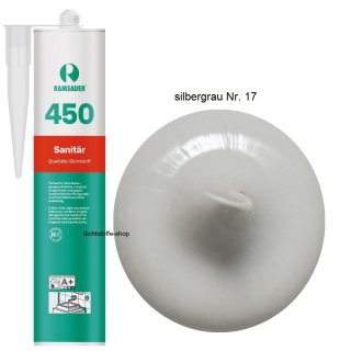 Ramsauer 450 Sanitär silbergrau Nr. 17 1K Silikon Dichtstoff 310ml Kartusche