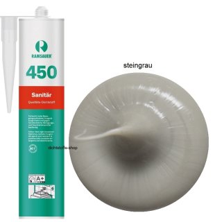 Ramsauer 450 Sanitär steingrau 1K Silikon Dichtstoff 310ml Kartusche