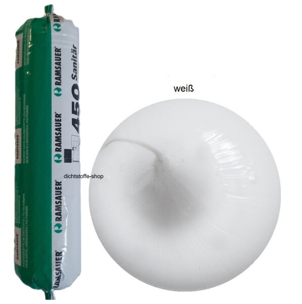 Ramsauer 450 Sanitär weiß 1K Silikon Dichtstoff 400ml Folienbeutel