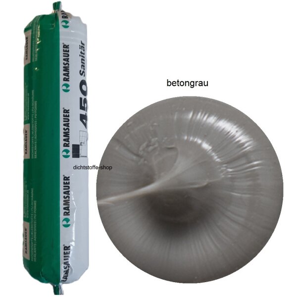 Ramsauer 450 Sanitär betongrau 1K Silikon Dichtstoff 400ml Folienbeutel