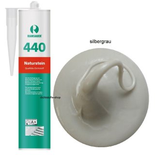 Ramsauer 440 Naturstein silbergrau 1K Silikon Dichtstoff 310ml Kartusche