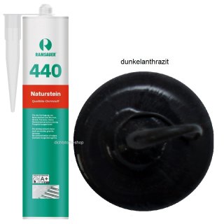 Ramsauer 440 Naturstein dunkelanthrazit 1K Silikon Dichtstoff 310ml Kartusche