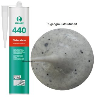 Ramsauer 440 Naturstein fugengrau strukturiert 1K Silikon Dichtstoff 310ml Kartusche