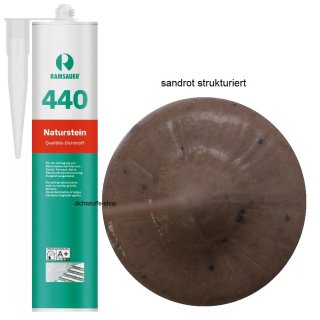 Ramsauer 440 Naturstein sandrot strukturiert 1K Silikon Dichtstoff 310ml Kartusche