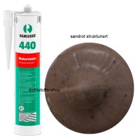 Ramsauer 440 Naturstein sandrot strukturiert 1K Silikon...