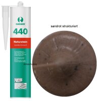 Ramsauer 440 Naturstein sandrot strukturiert 1K Silikon...