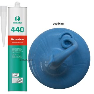 Ramsauer 440 Naturstein poolblau 1K Silikon Dichtstoff 310ml Kartusche