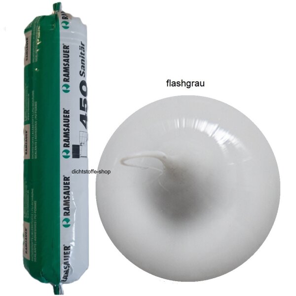 Ramsauer 450 Sanitär flashgrau 1K Silikon Dichtstoff 400ml Folienbeutel