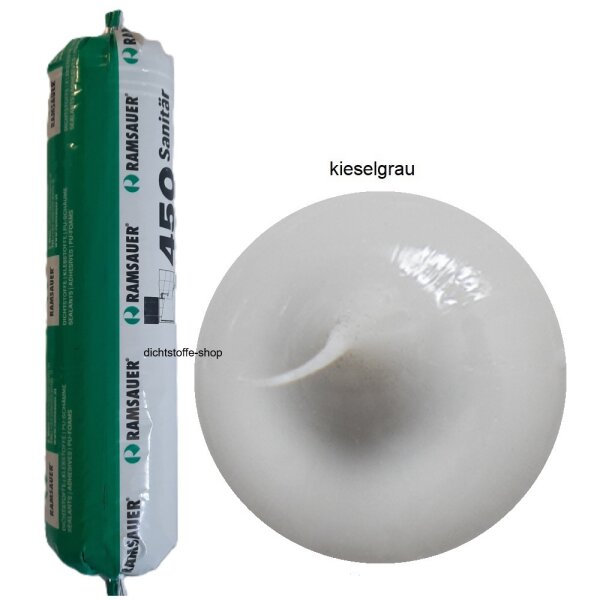Ramsauer 450 Sanitär kieselgrau 1K Silikon Dichtstoff 400ml Folienbeutel