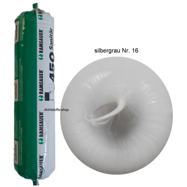 Ramsauer 450 Sanitär silbergrau Nr. 16 1K Silikon Dichtstoff 400ml Folienbeutel