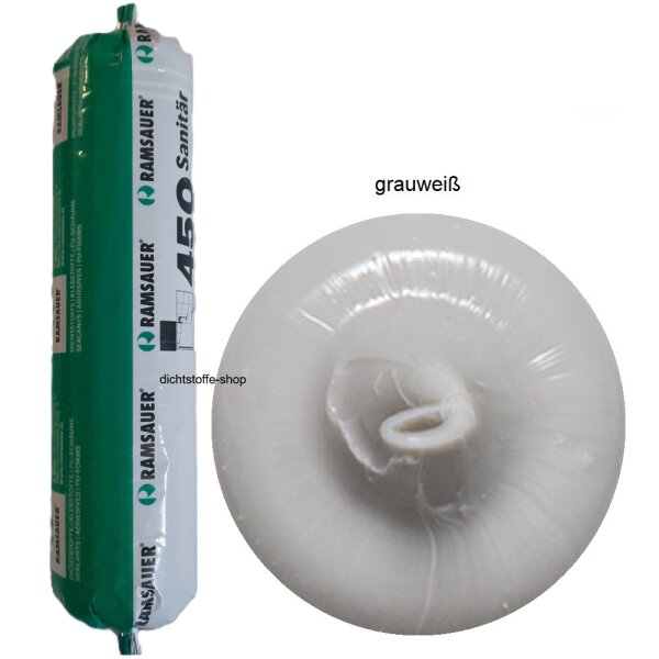 Ramsauer 450 Sanitär grauweiß 1K Silikon Dichtstoff 400ml Folienbeutel