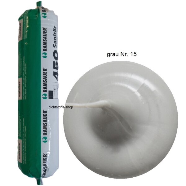 Ramsauer 450 Sanitär grau Nr. 15 1K Silikon Dichtstoff 400ml Folienbeutel