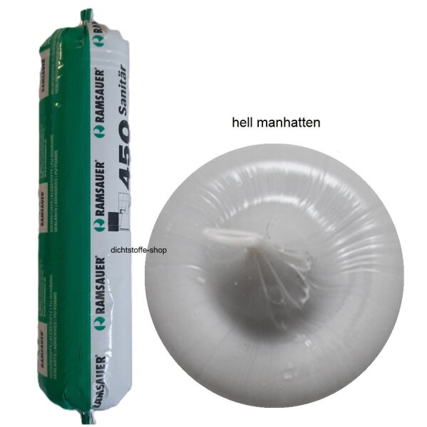 Ramsauer 450 Sanitär hell manhatten 1K Silikon Dichtstoff 400ml Folienbeutel
