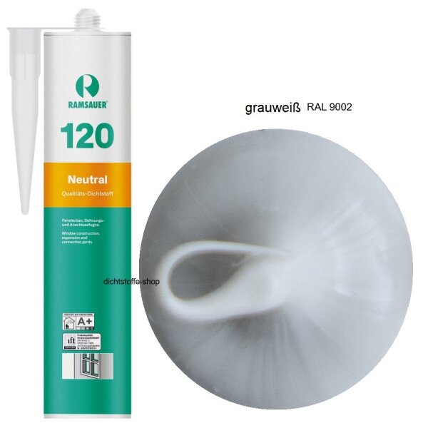 Ramsauer 120 Neutral grauweiß 1K Silikon Dichtstoff 310ml Kartusche