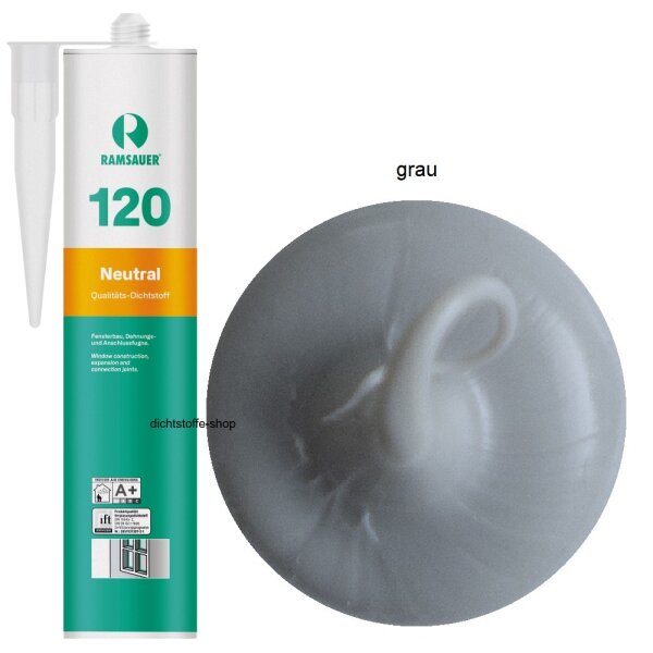 Ramsauer 120 Neutral grau 1K Silikon Dichtstoff 310ml Kartusche