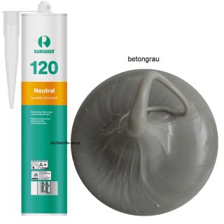 Ramsauer 120 Neutral betongrau 1K Silikon Dichtstoff 310ml Kartusche