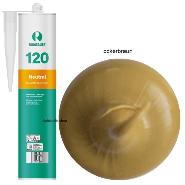 Ramsauer 120 Neutral ockerbraun 1K Silikon Dichtstoff 310ml Kartusche