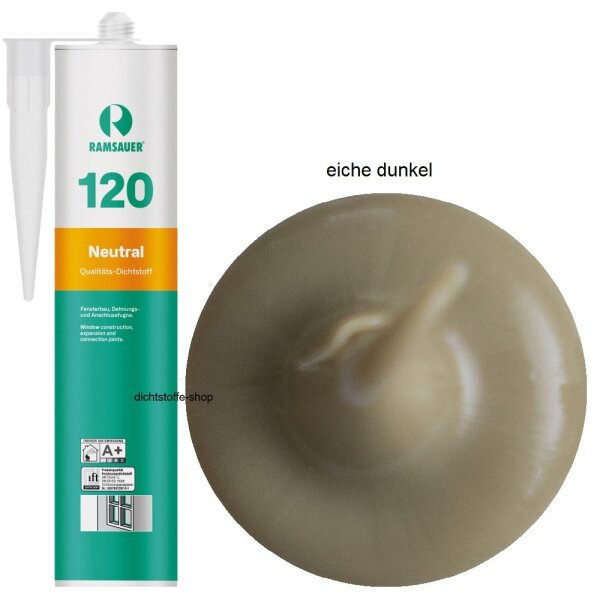 Ramsauer 120 Neutral eiche dunkel 1K Silikon Dichtstoff 310ml Kartusche