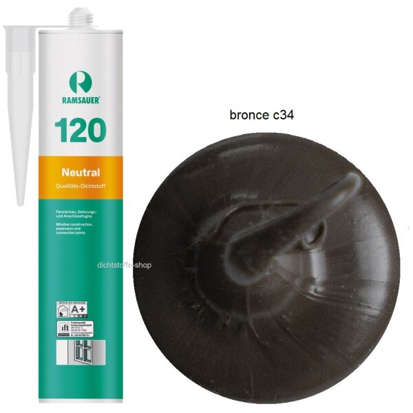 Ramsauer 120 Neutral bronce C34 1K Silikon Dichtstoff 310ml Kartusche