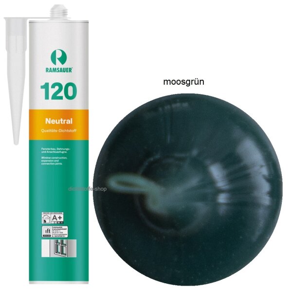 Ramsauer 120 Neutral moosgrün 1K Silikon Dichtstoff 310ml Kartusche