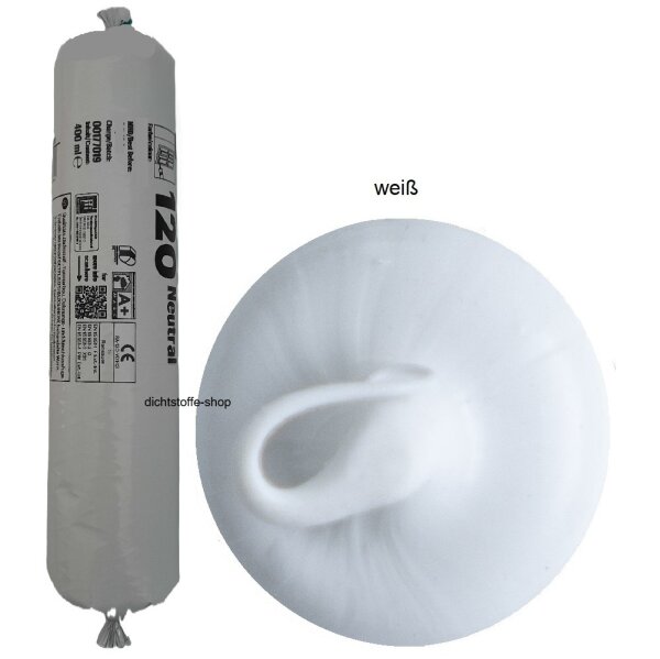 Ramsauer 120 Neutral weiß 1K Silikon Dichtstoff 400ml Folienbeutel