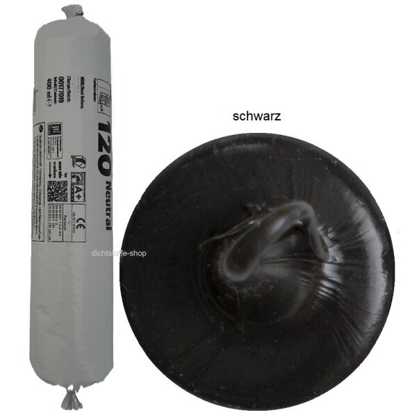 Ramsauer 120 Neutral schwarz 1K Silikon Dichtstoff 400ml Folienbeutel