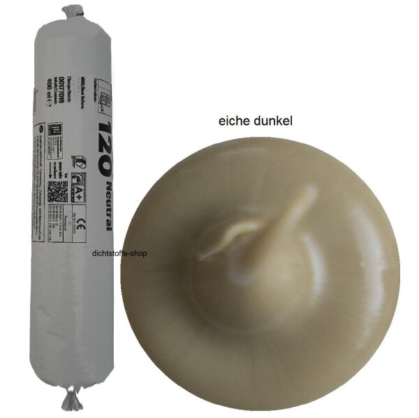 Ramsauer 120 Neutral eiche dunkel 1K Silikon Dichtstoff 400ml Folienbeutel