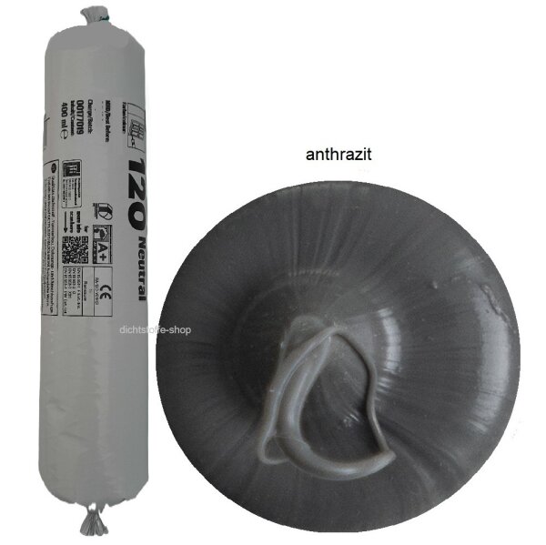 Ramsauer 120 Neutral anthrazit 1K Silikon Dichtstoff 400ml Folienbeutel