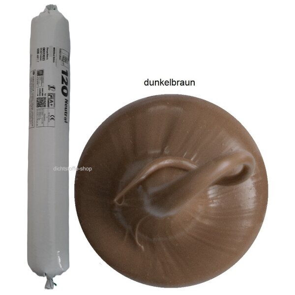 Ramsauer 120 Neutral dunkelbraun 1K Silikon Dichtstoff 600ml Folienbeutel