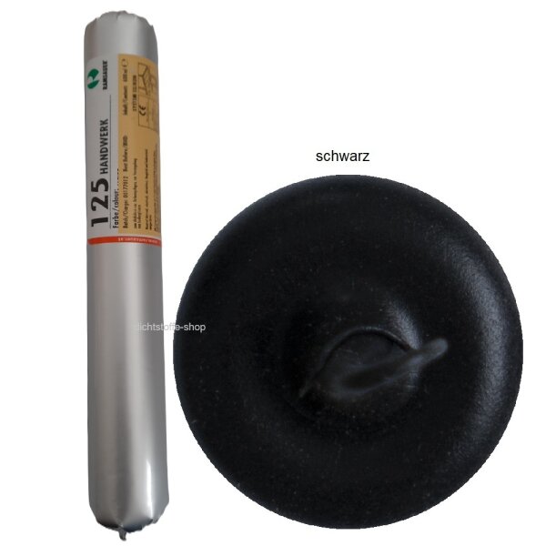 Ramsauer 125 Handwerk schwarz 1K Silikon Dichtstoff 600ml Folienbeutel