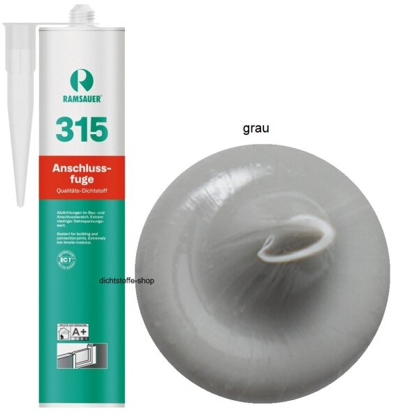 Ramsauer 315 Anschlussfuge grau 1K Silikon Dichtstoff 310ml Kartusche