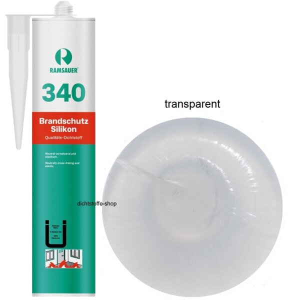 Ramsauer 340 Brandschutz transparent B1 1K Silikon Dichtstoff 310ml Kartusche