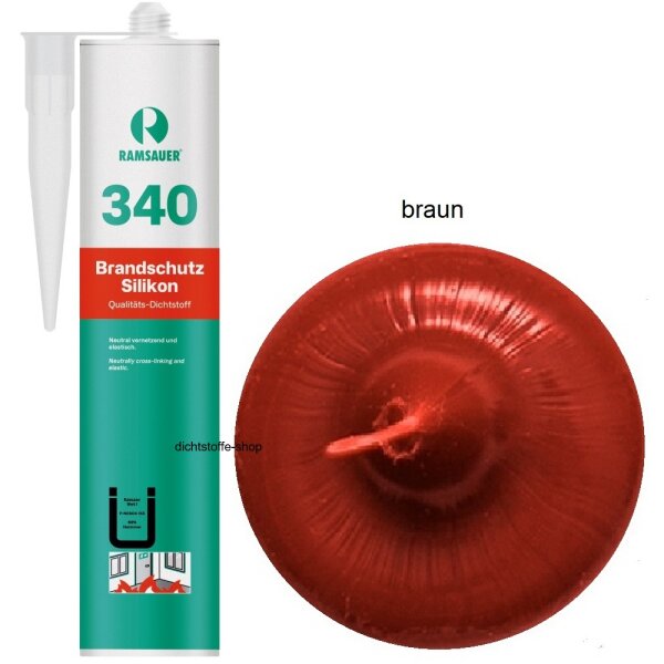 Ramsauer 340 Brandschutz braun B1 1K Silikon Dichtstoff 310ml Kartusche