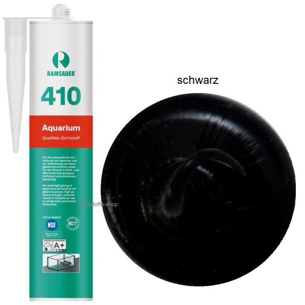 Ramsauer 410 Aquarium schwarz 1K Silikon Dichtstoff 310ml Kartusche