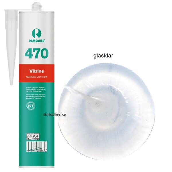 Ramsauer 470 Vitrine glasklar 1K Silikon Dichtstoff 310ml Kartusche