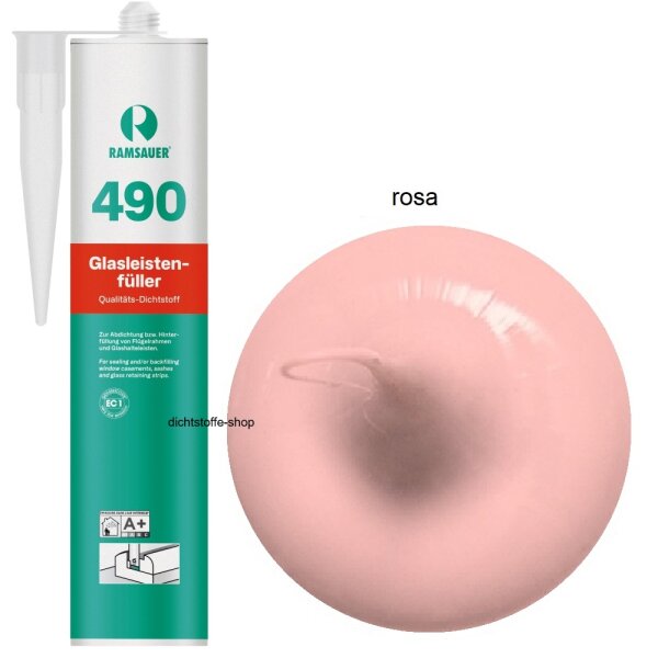 Ramsauer 490 Glasleistenfüller rosa 1K Silikon Dichtstoff 310ml Kartusche