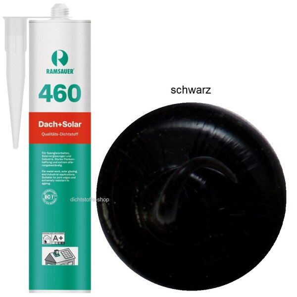 Ramsauer 460 Dach und Solar schwarz 1K Silikon Dichtkleber 310ml Kartusche