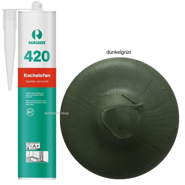 Ramsauer 420 Kachelofen dunkelgrün 1K Acryl Dichtstoff 310ml Kartusche