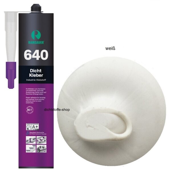 Ramsauer 640 Dicht Kleber weiß 1K Hybrid Klebstoff 460g/310ml Kartusche