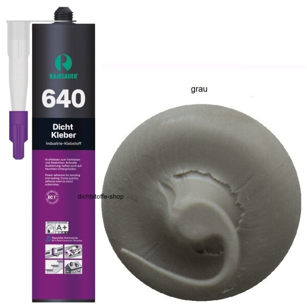 Ramsauer 640 Dicht Kleber grau 1K Hybrid Klebstoff 460g/310ml Kartusche