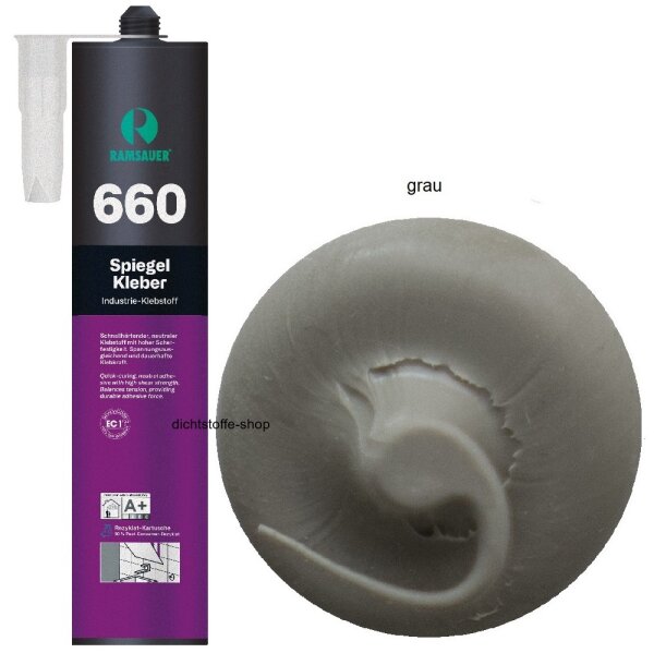 Ramsauer 660 Spiegel Kleber grau 1K Hybrid Klebstoff 430g/290 ml Kartusche