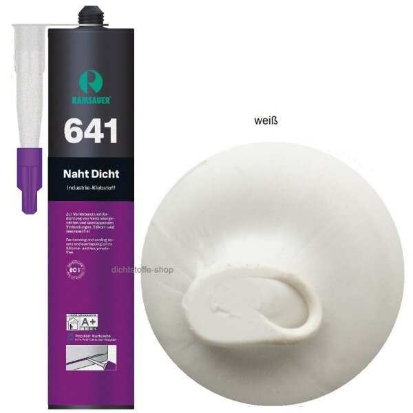 Ramsauer 641 Naht Dicht weiß 1K Hybrid Klebstoff 450g/290ml Kartusche