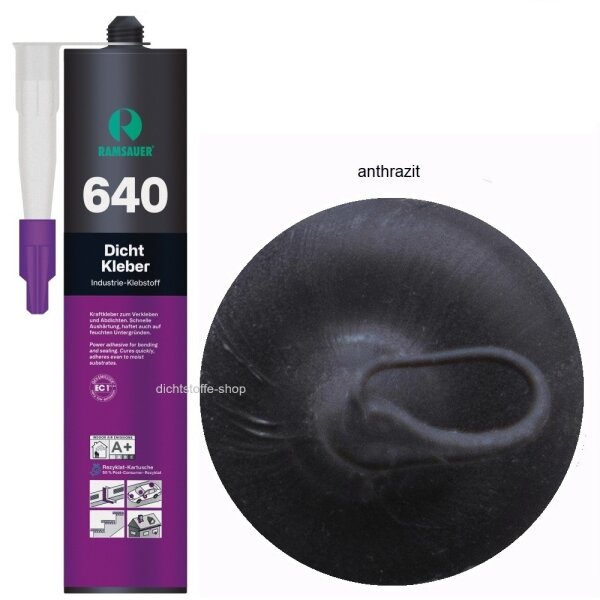 Ramsauer 640 Dicht Kleber anthrazit 1K Hybrid Klebstoff 460g/310ml Kartusche