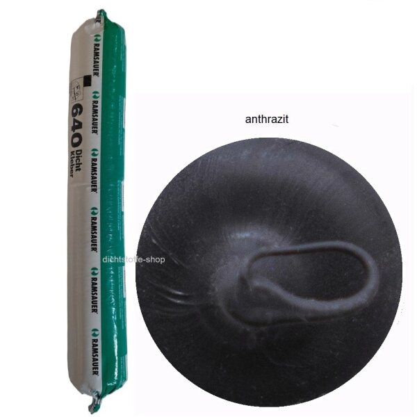 Ramsauer 640 Dicht Kleber anthrazit 1K Hybrid Klebstoff 888g/600ml Beutel